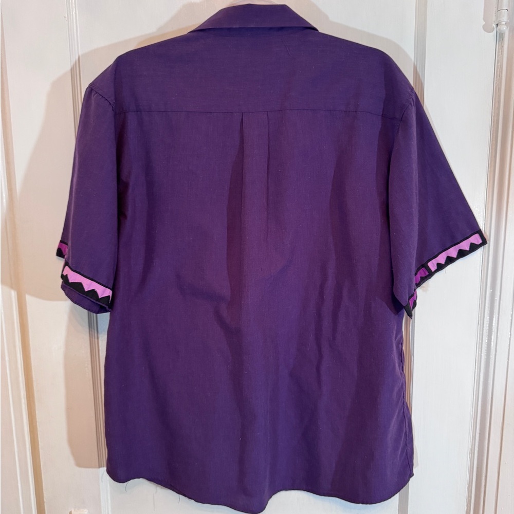 Purple Floral Embroidered Men's Shirt Hawaiian Island Connection XL button down - Picture 2 of 9